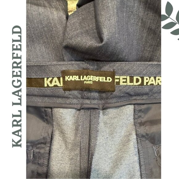 Karl Lagerfeld Paris Wide-Leg Dress Pants – Blue Chambray, Size 16 - Picture 6 of 6